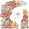 154pcs Dusty Rose Pink Blush Balloons Garland Arch Kit Baby in Bloom Spring Floral Retro Boho Nude Cream Peach Champagne for Bridal Shower Garden Tea Party Girls Birthday Wedding Decorations